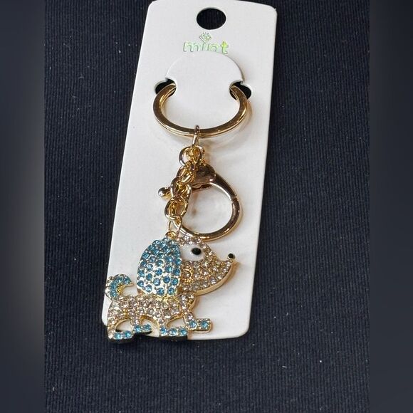 Mint Sparkly Dog Keychain/Purse Charm Blue - Picture 2 of 12